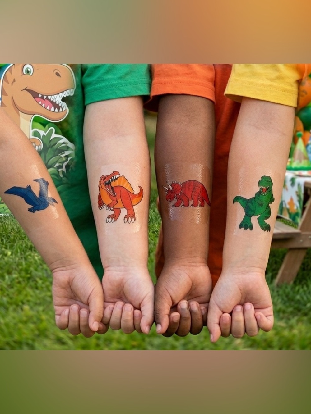 24ct Dinosaur Temporary Tattoos Kids Birthday Party Favors 4 Assorted Styles